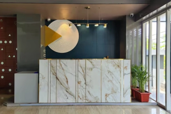 Modern hotel reception desk interior Hotel Bhuj View